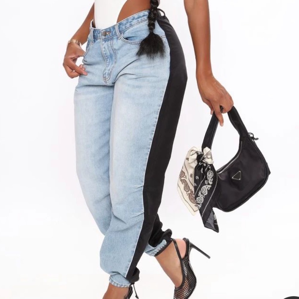 An Unstoppable Woman Contrast Joggers - Blue/combo